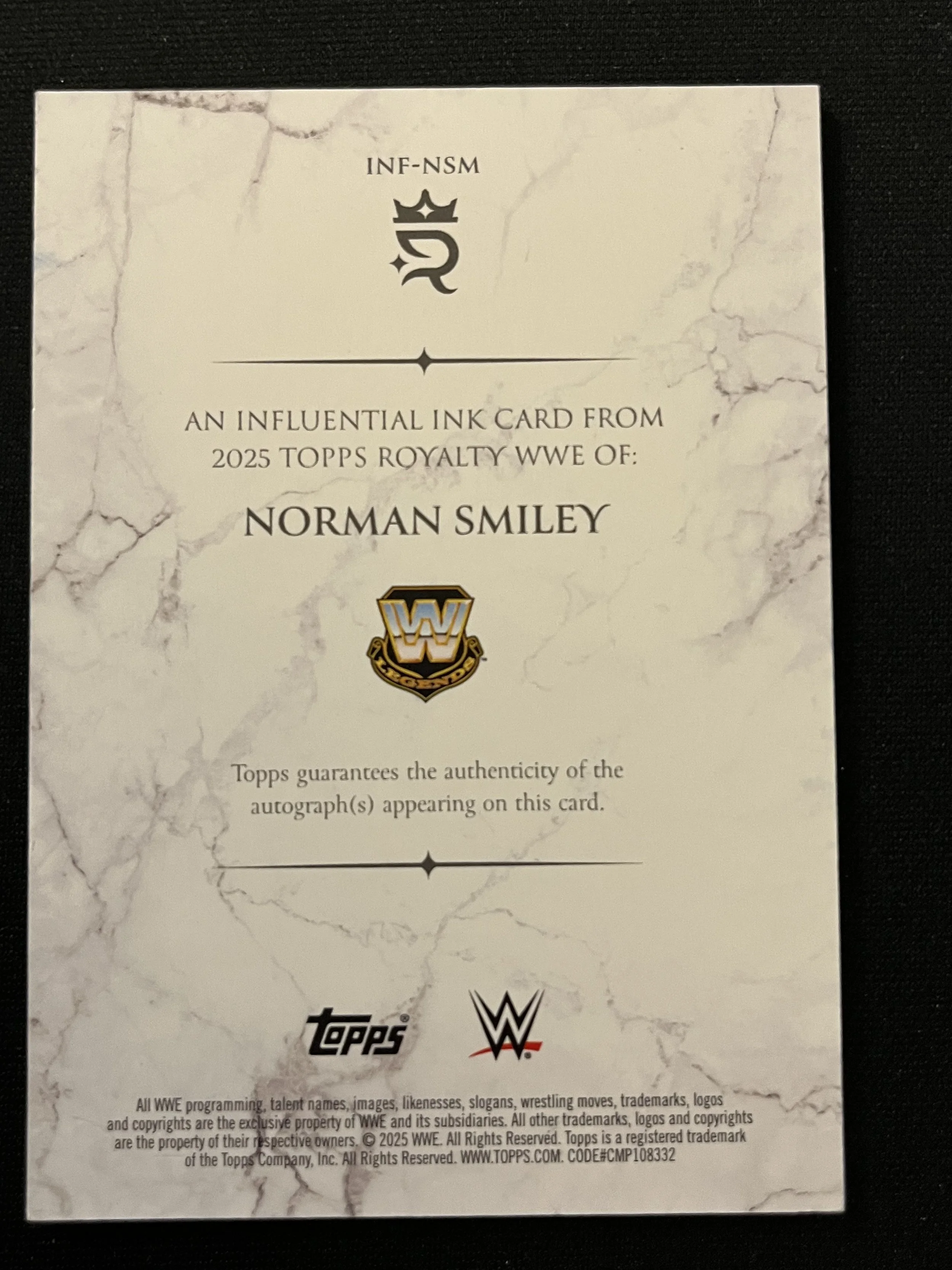 2025 Topps Royalty #INF-NSM /25 - back