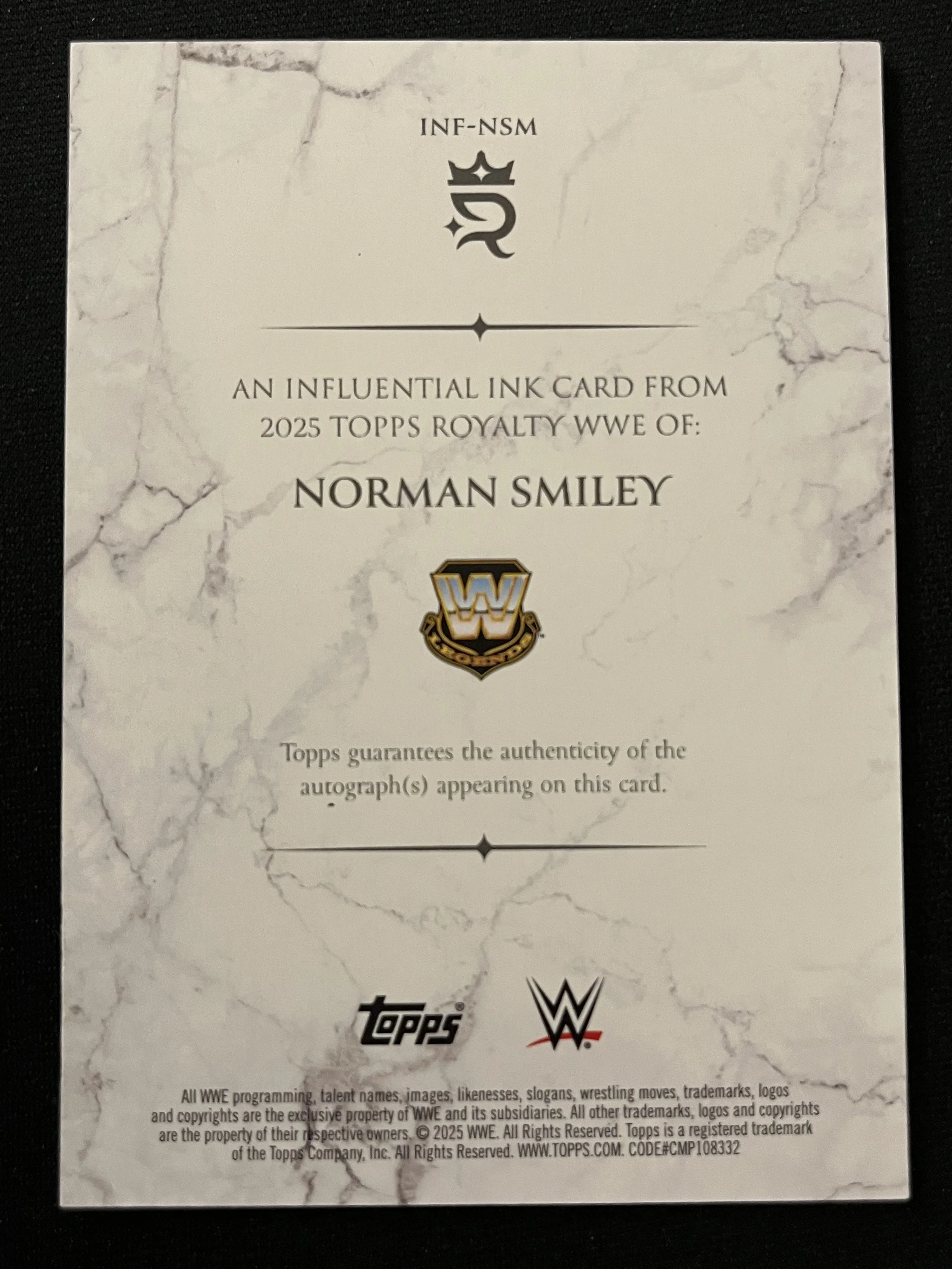 2025 Topps Royalty #INF-NSM /1 - back