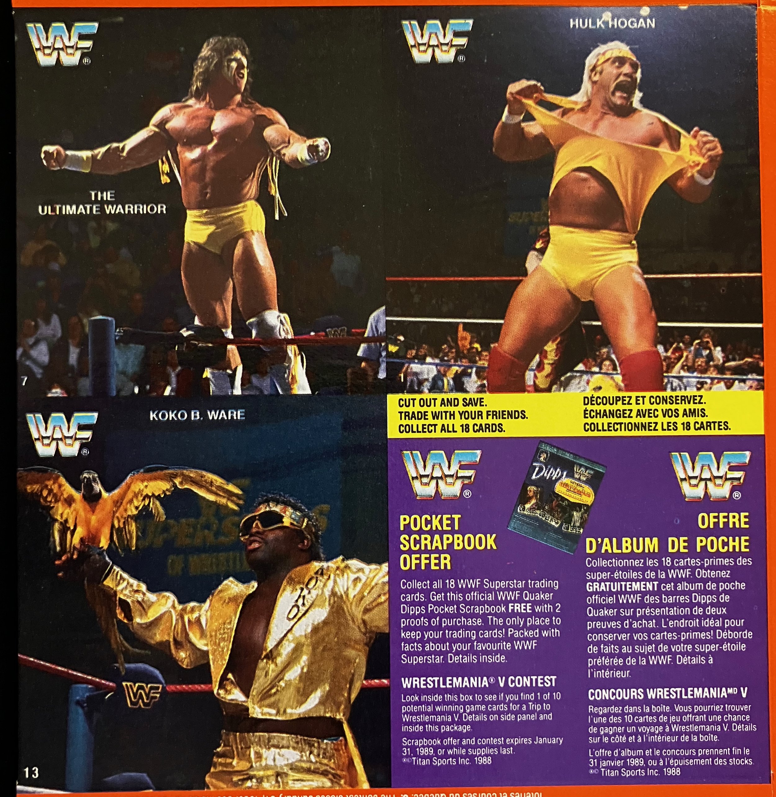 1988 Quaker Dipps WWF Wrestling — WaxPackHero