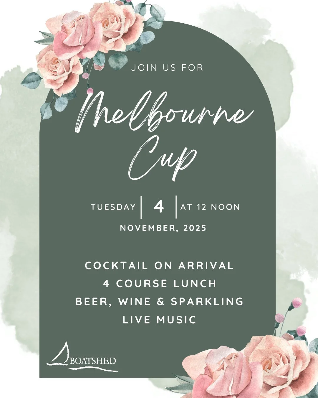 Join us this Melbourne Cup for an afternoon of glamour, racing, and indulgence! 🏇✨

Celebrate in style with fabulous food, flowing drinks, and plenty of entertainment. Gather your friends, dress to impress, and enjoy all the thrills of Cup Day.

- C