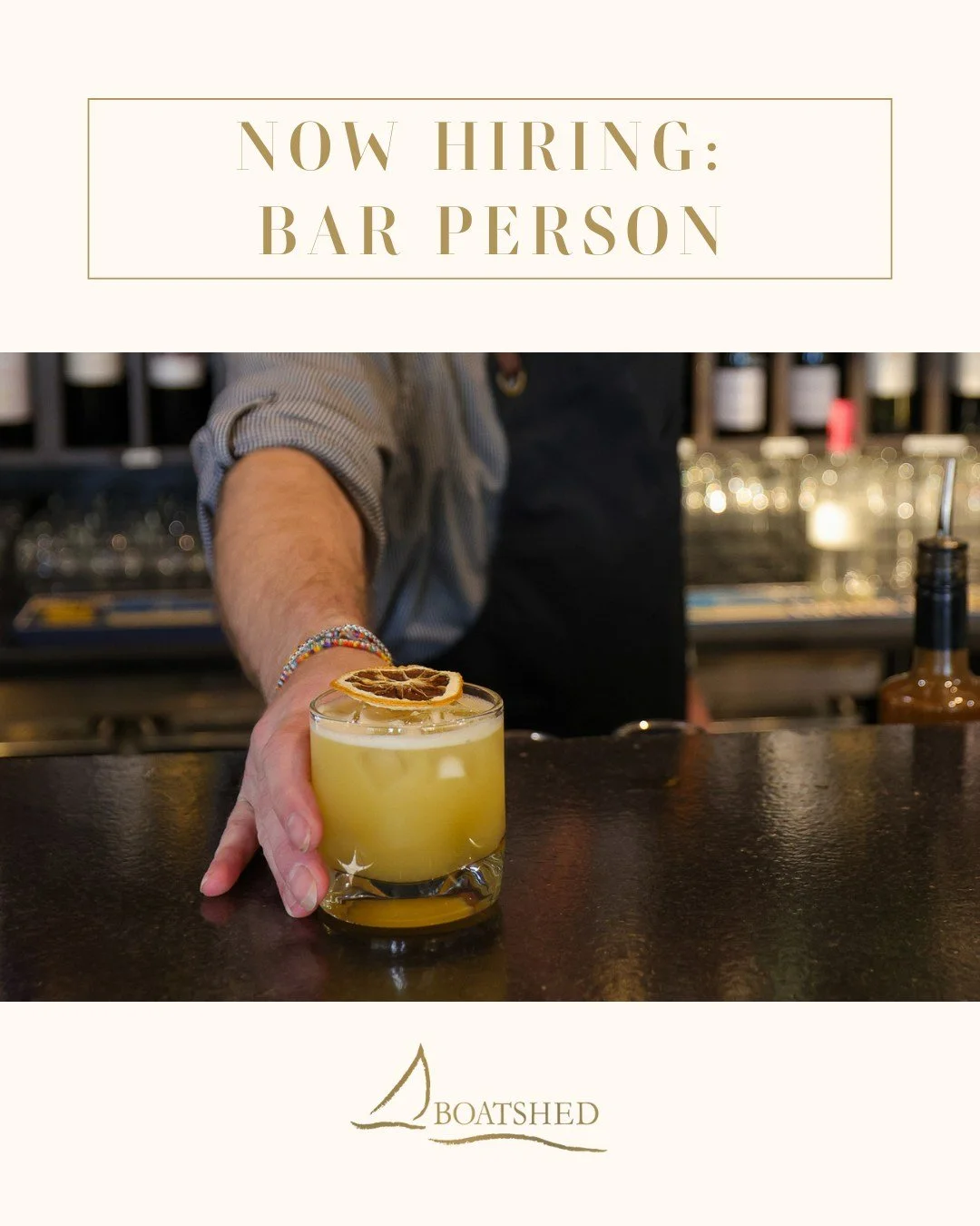 Summer is here and The Boatshed is buzzing! 🍹

Drinks are flowing, cocktails are shaking and the good times are only getting started. We are looking for someone who loves that energy as much as we do. 🙌

We are on the hunt for a Bar Guru to join ou