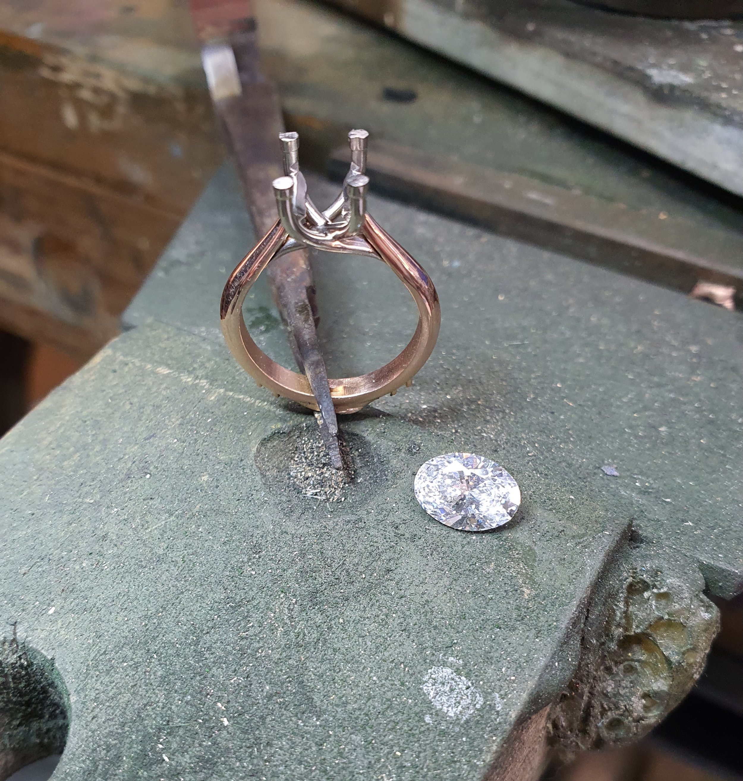 A sneak peek behind the scenes in our workshop... ✨

This is where the dream making happens. 💍 G&amp;J x