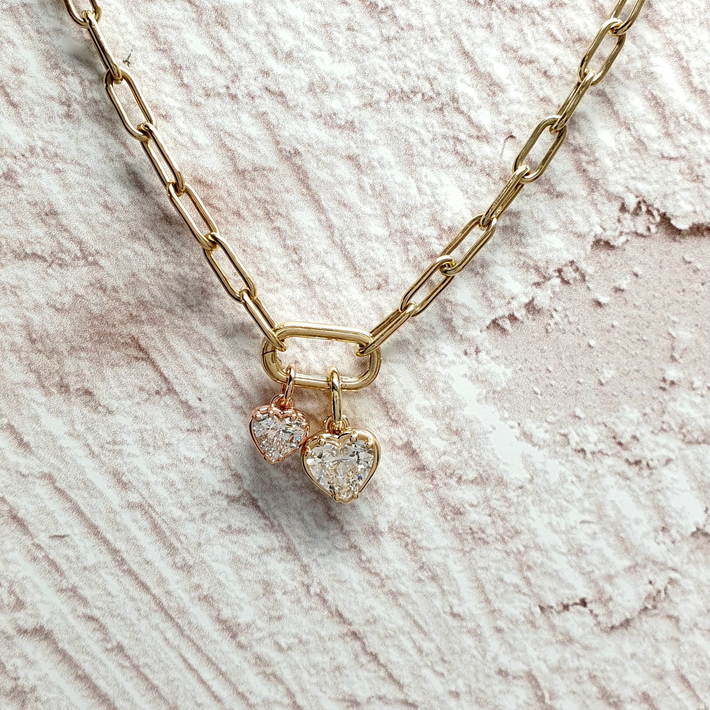 Whatever you do, do it with heart. ❤️

These diamond hearts are your new everyday jewels... timeless, effortless and a little reminder to wear what you love, every day. G&amp;Jx

✨ 2ct in 9ct yellow gold
✨ 1ct in 9ct rose gold