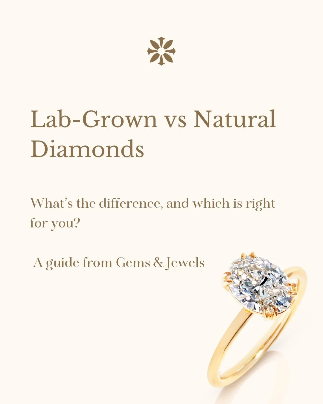Natural or lab-grown? It&rsquo;s one of the biggest questions in diamond rings right now. 💎
 
At Gems &amp; Jewels, we believe there isn&rsquo;t a one-size-fits-all answer.
 
While our hearts will always have a special place for natural diamonds and