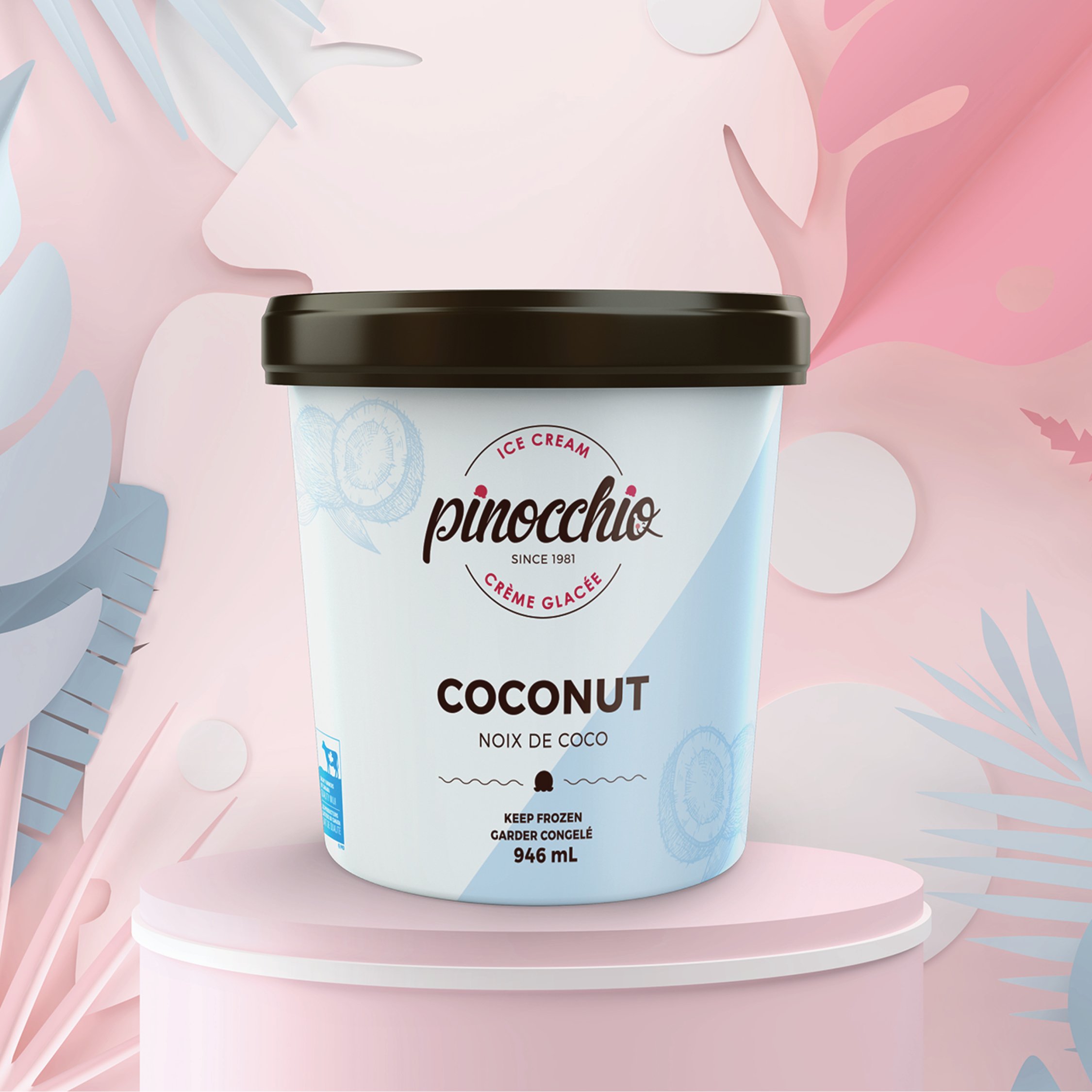 Pinocchio Ice Cream: 946 mL Containers