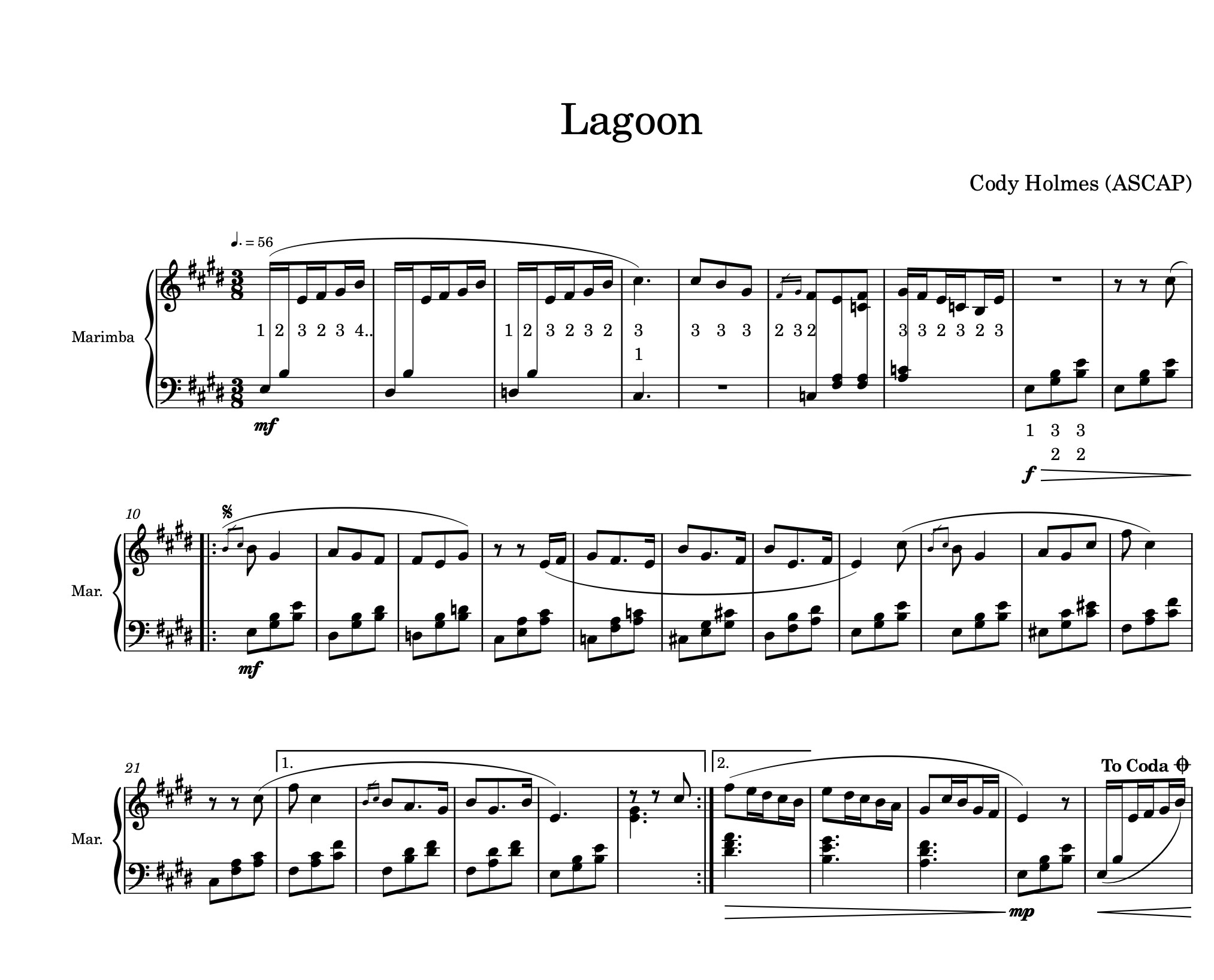 Lagoon - 4.0 Octave Marimba Solo by Cody Holmes
