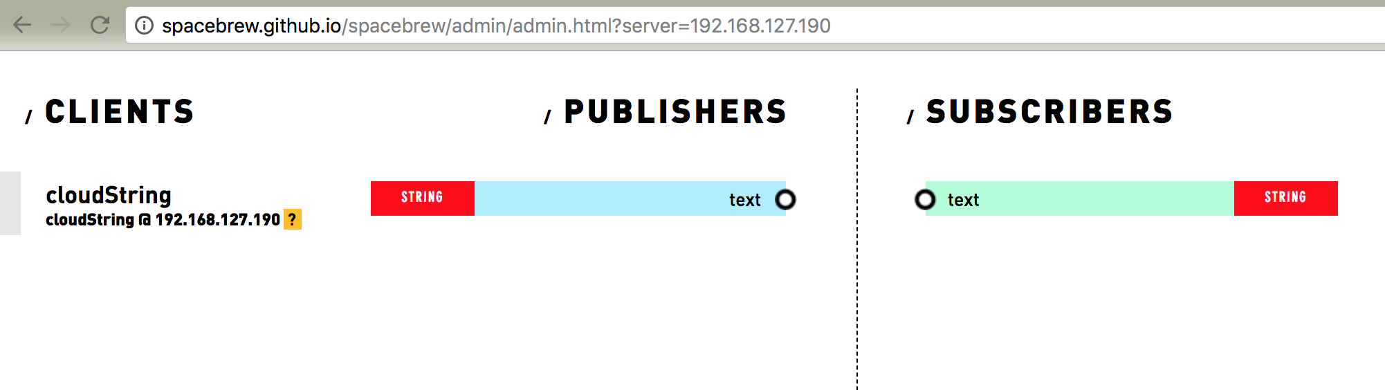 The String example should show up in your admin interface, ready to be routed for testing.