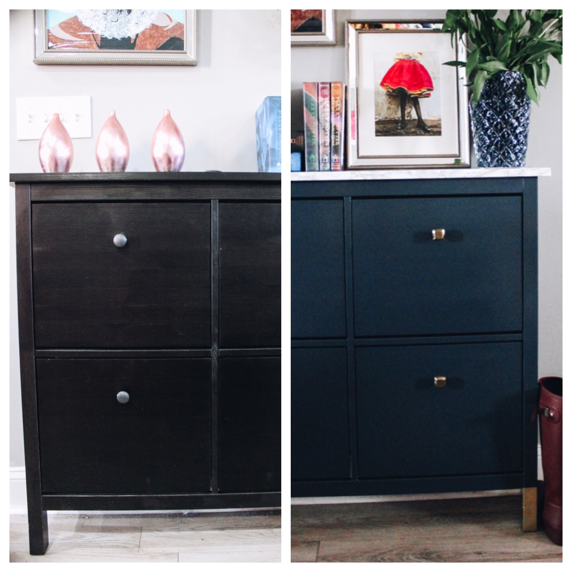 Diy On A Dime Glamming My Ikea Hemnes Shoe Cabinet Randolph And