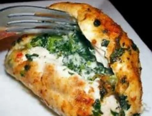 Spinach and Parmesan stuffed chicken breast