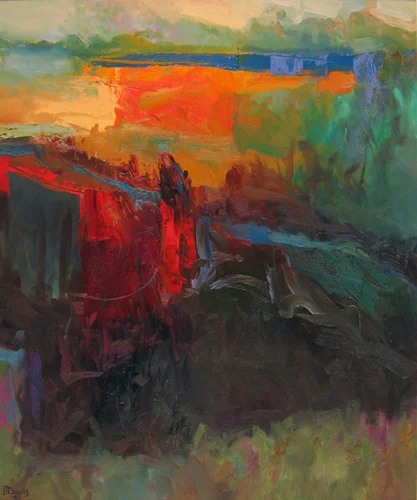Red Figure Earthscape Oil on panel 24" x 20" SOLD