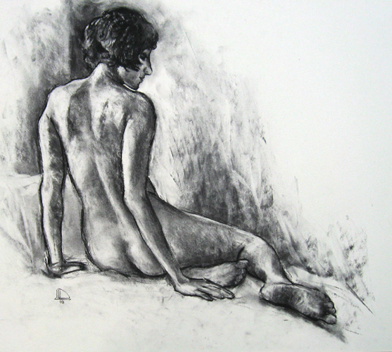    Seated Figure 5318    Charcoal on paper  18" x 20"  Archived 