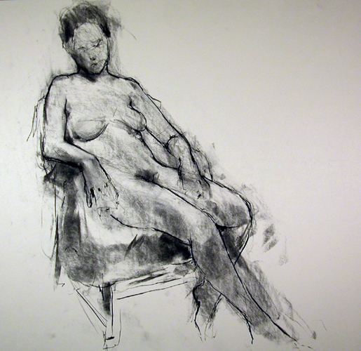    Seated Figure 7818    Charcoal on archival paper  18" x 18.5"  Archived 