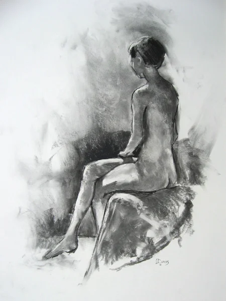 Seated Model 6604 Charcoal on paper 24" x 18" Price: $200