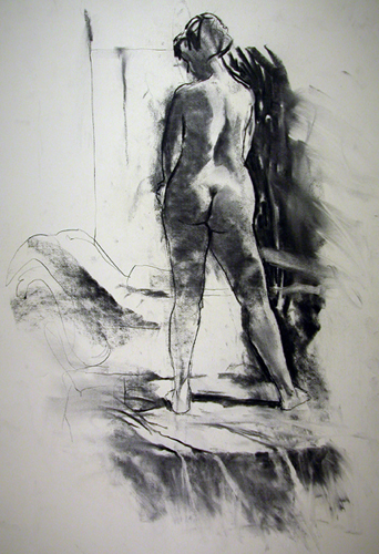    Standing Figure 7879    Charcoal on archival paper  25" x 19"  Archived 