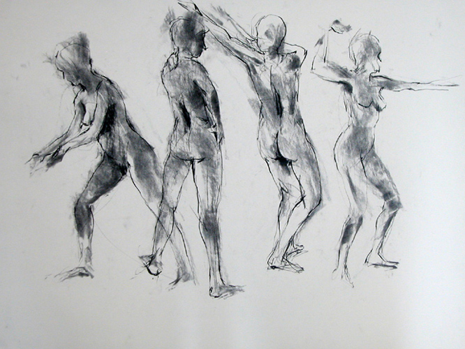    4 Figures 0071     Charcoal on paper&nbsp;  18" x 24"&nbsp;&nbsp;  Price: SOLD 