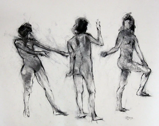 3 Figures Charcoal on paper 18" x 24" Price: SOLD