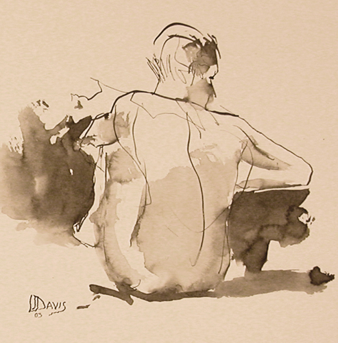    Untitled Figure #2     Ink wash on colored paper&nbsp;  Price: SOLD 