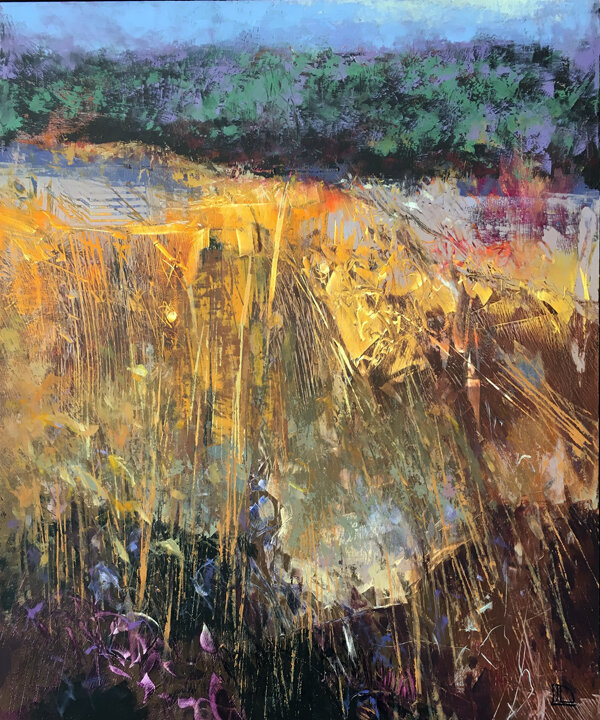    Prairie Grass Pastoral    oil/cold wax on cradled panel  36” x 30” x 1.5”   Price $3000  