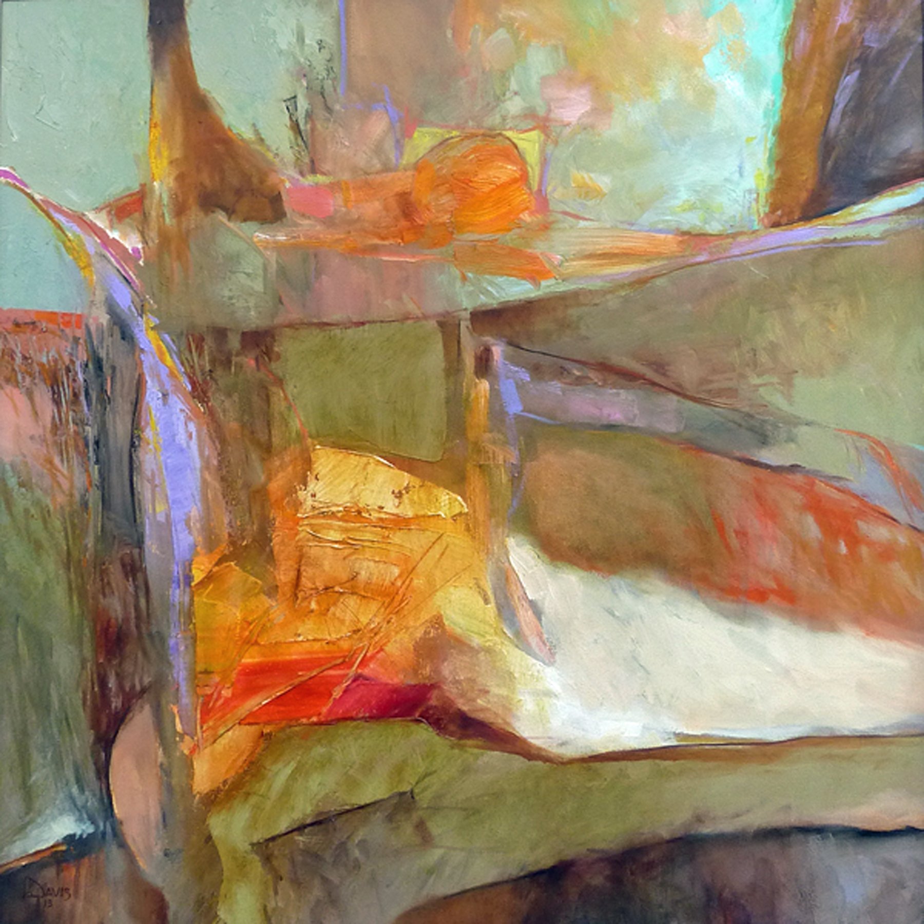    Still Life with Orange   oil on panel 24” x 24” x .25”  PRICE: $450  