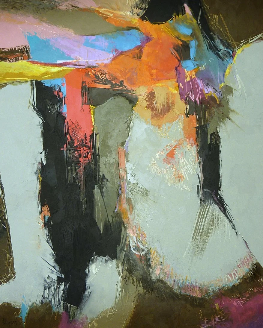    Talisman II   oil/cold wax on. panel 40” x 32” x 1.5”  PRICE: $950  