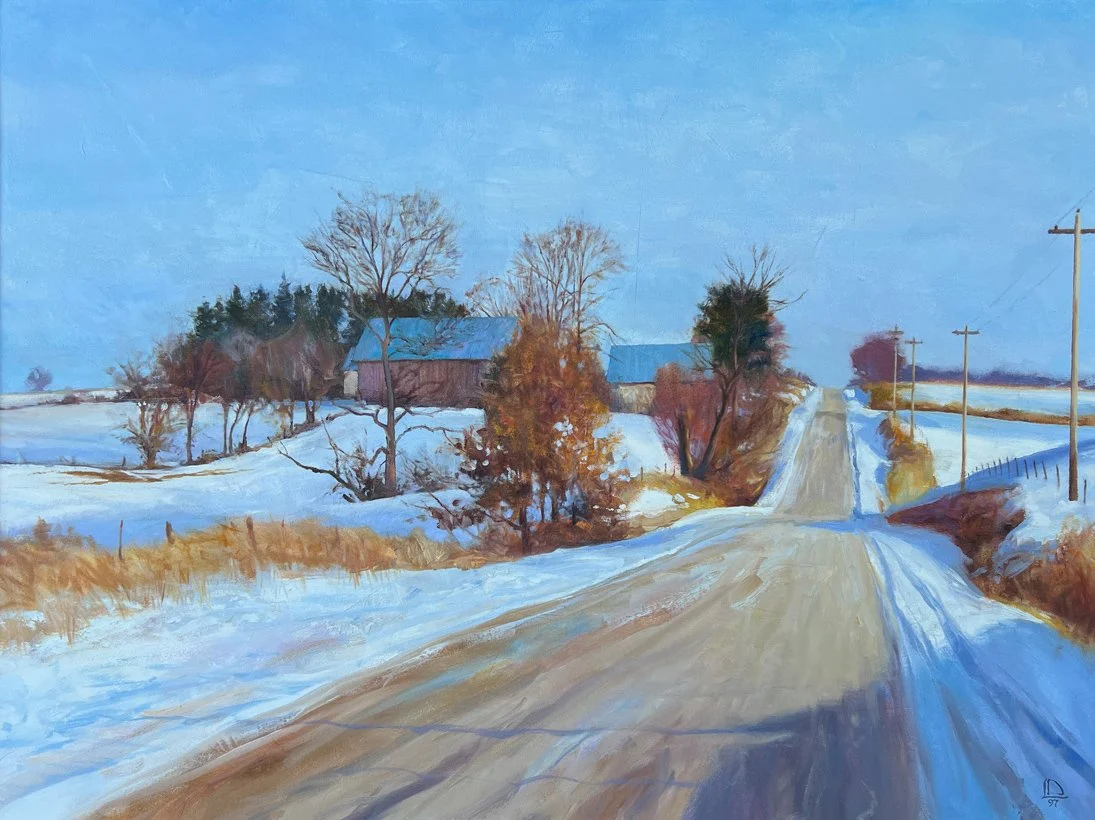    Snow at Barkers   oil on canvas 30” x 40” x 1.5”  PRICE: $2000  
