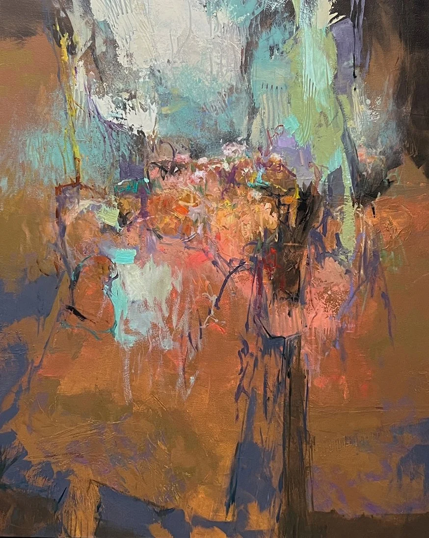    Market Table I   oil/cold wax on panel 40” x 32” x 1.5”  PRICE: $1200  