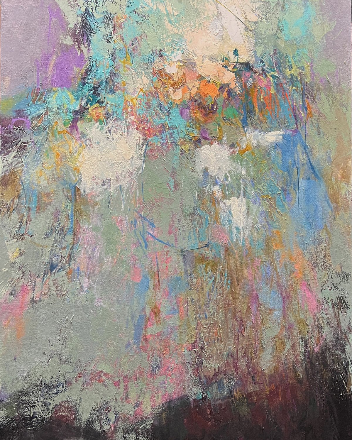    Market Table II   oil/cold wax on panel 40” x 32” x 1.5”  PRICE: $1200  
