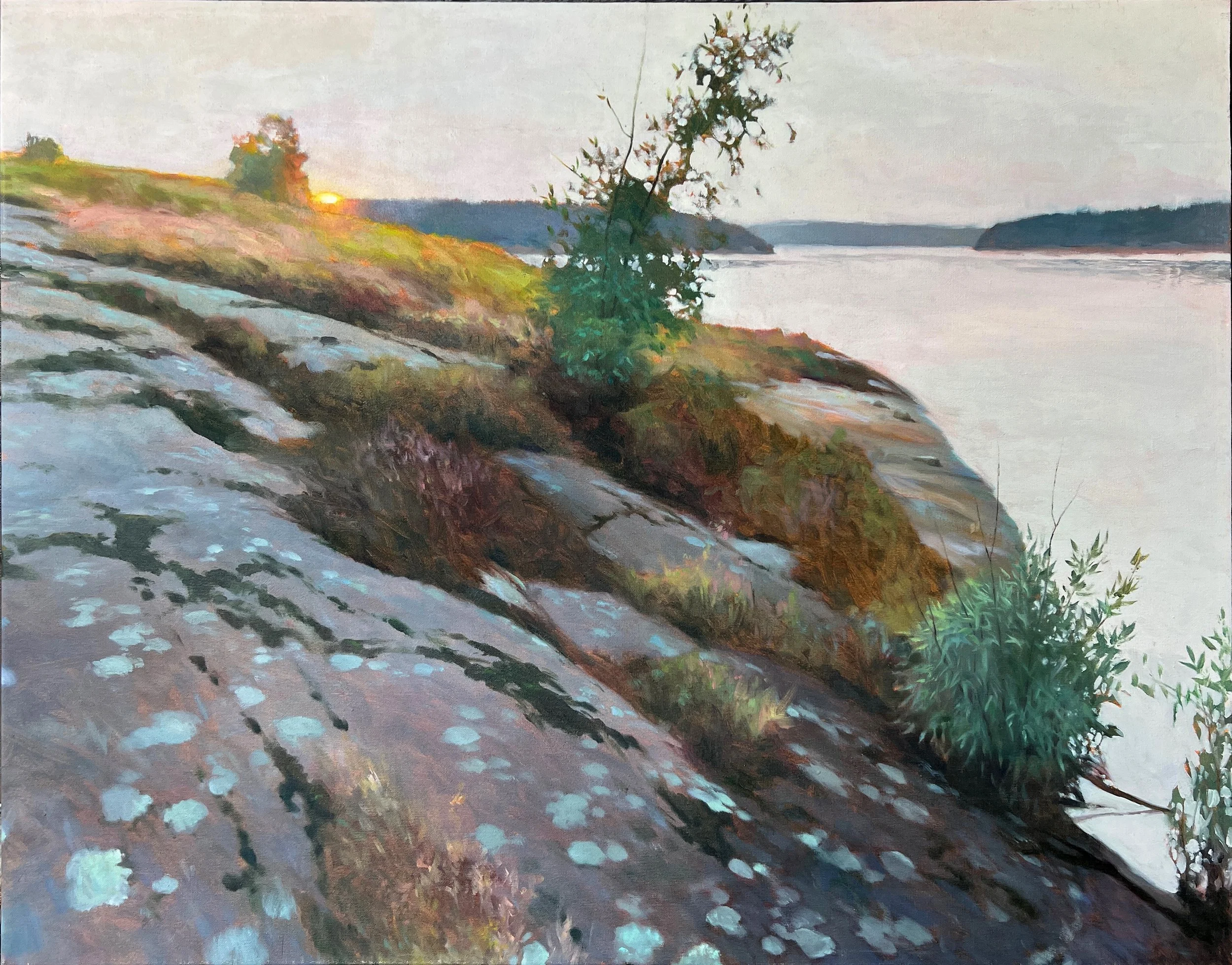    Turtle Lake Sunset   oil on canvas 36” x 46” x 1.5”  PRICE: $1200  