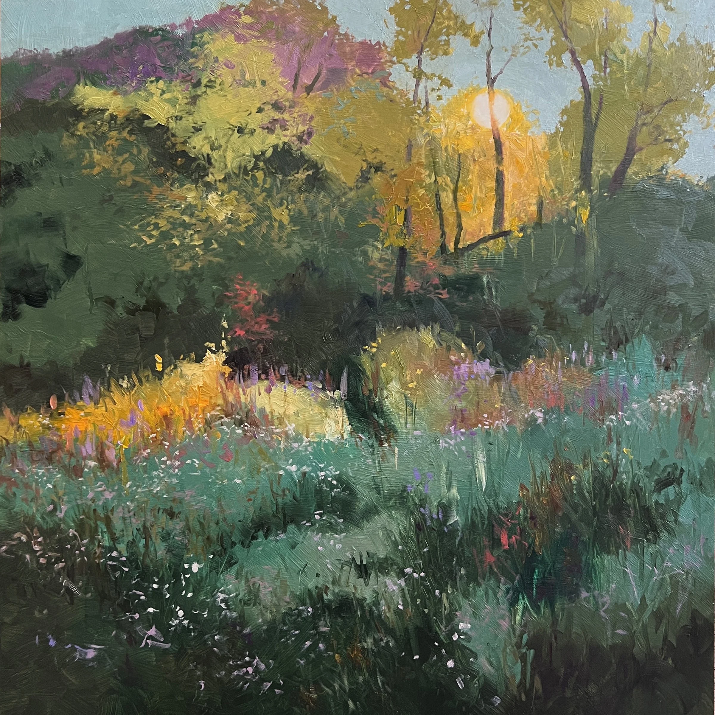    Colorful Streambed   36” x 36” x 1.5” oil on panel  PRICE: $1200  
