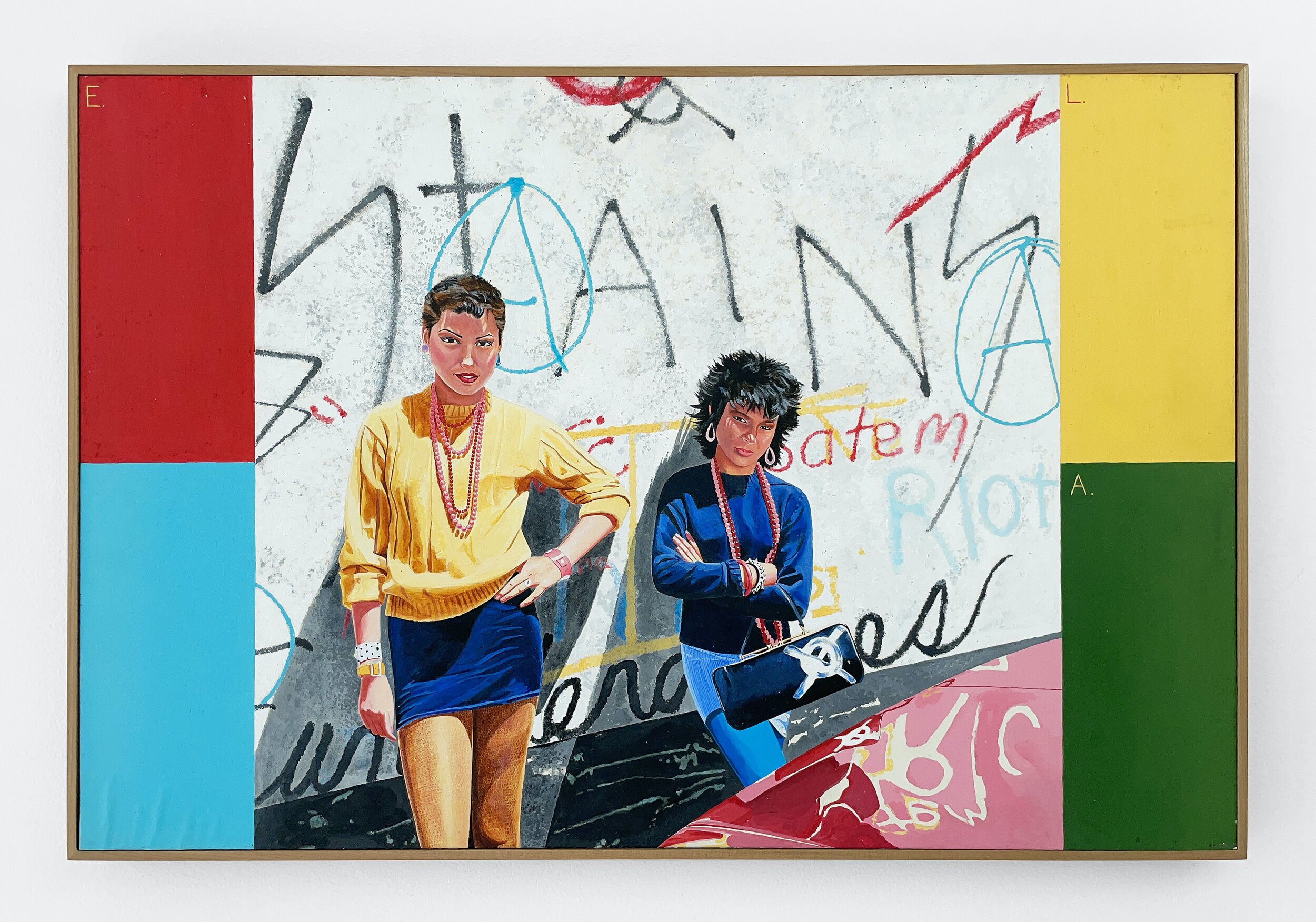  “Rochelle and Sandy”, 1980, acrylic on board, mounted on panel, 20.75 x 30.5 inches 