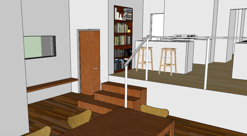 digital 3D SketchUp model of a residential addition