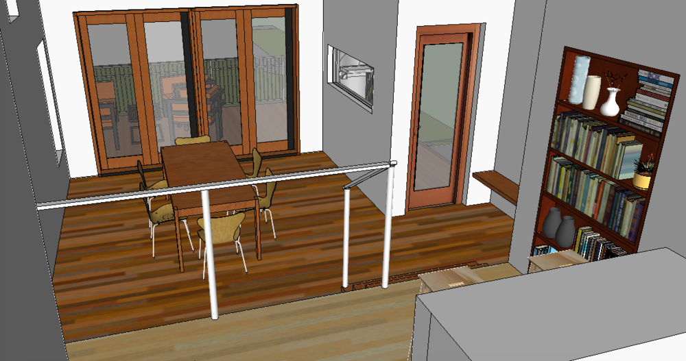 digital 3D SketchUp model of a residential addition