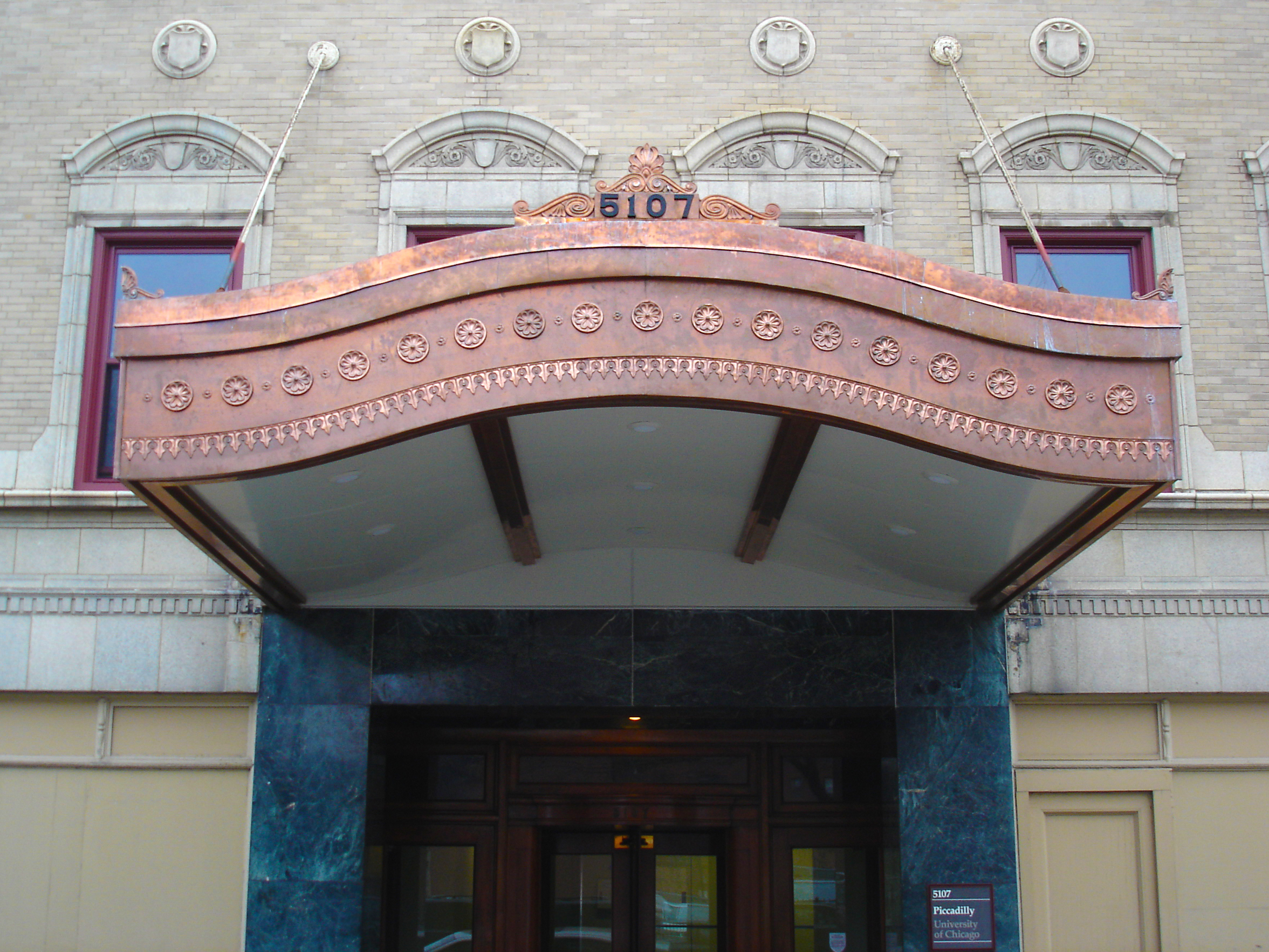 custom renovation, commercial design, redesign historic building entrance canopy, copper, historic restoration