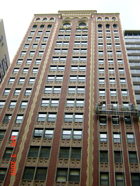 exterior facade inspection, City of Chicago facade ordinance, highrise, skyscraper, swing stage, brick concrerte stone exterior inspection