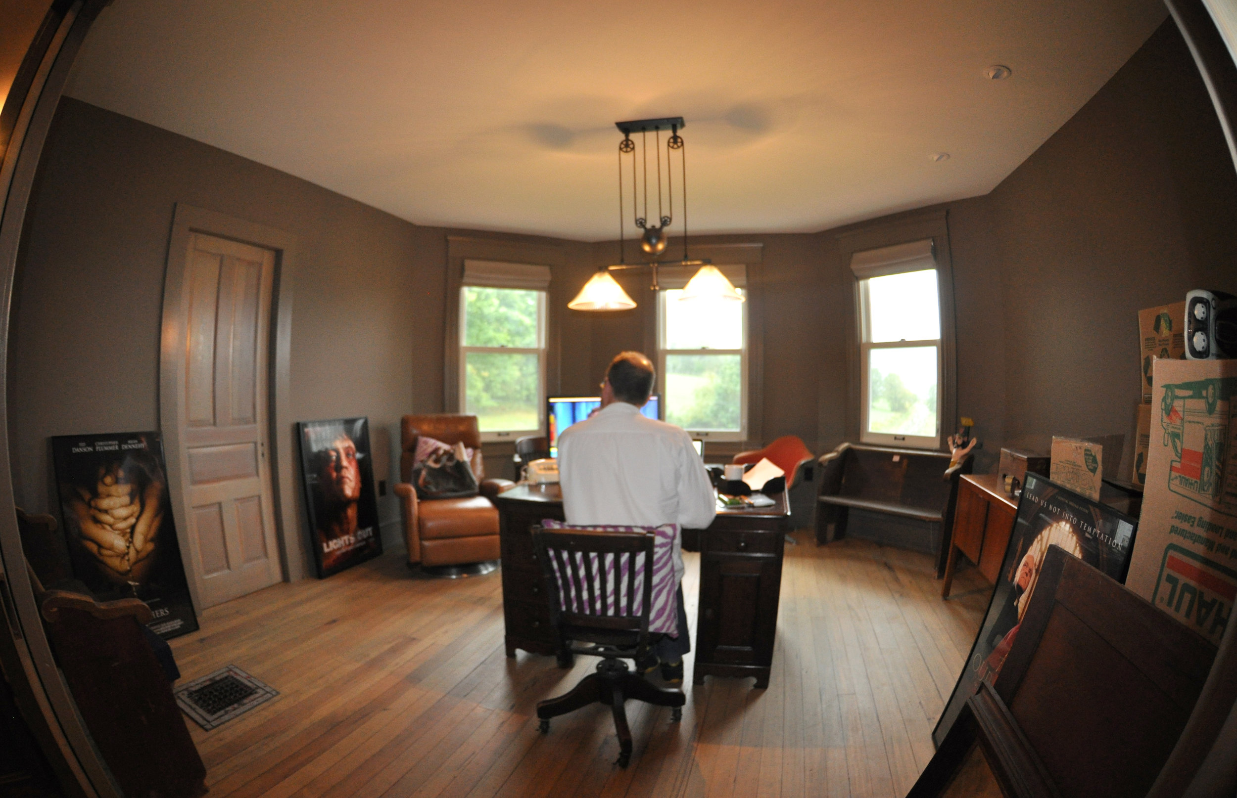 modernized rural farmhouse, residential renovation, open plan, new interior finishes, office, master suite