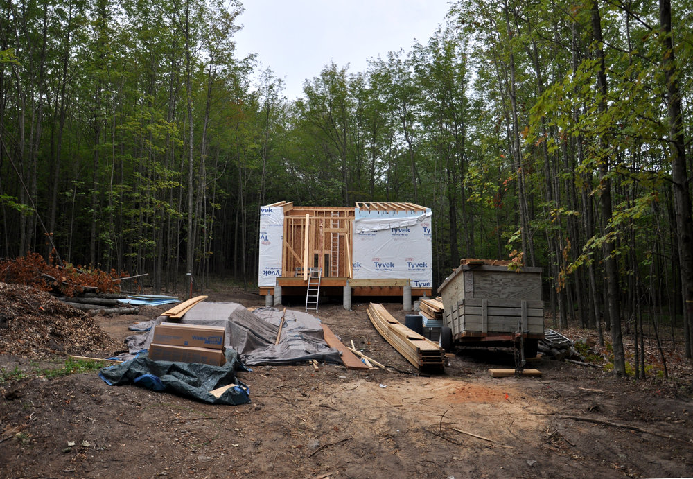 Under construction: 900-sf energy-efficient vacation house