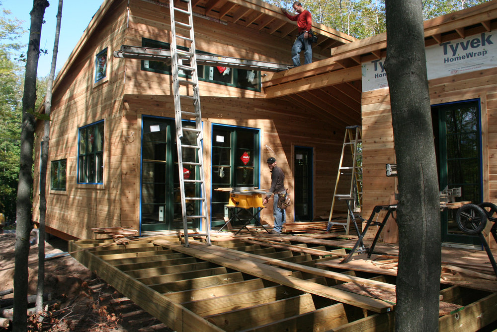 Under construction: 900-sf energy-efficient vacation house