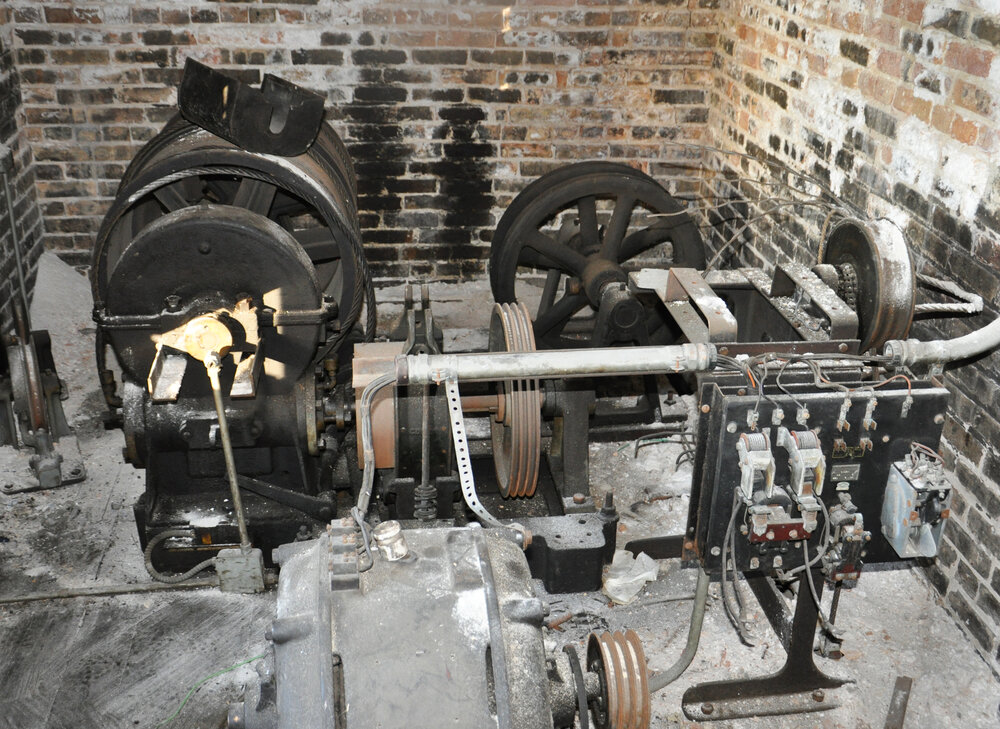 Old freight elevator machinery 
