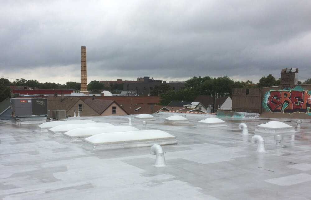Rooftop view of new skylights