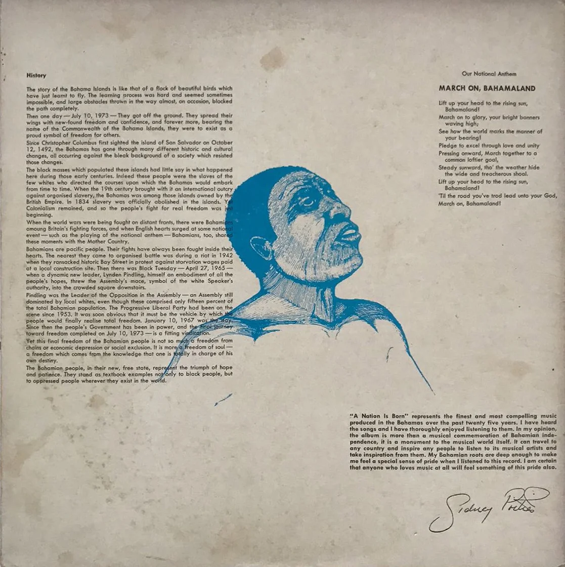 An Excerpt From the Album art for "A Nation Is Born", featuring the lyrics and history of our national anthem