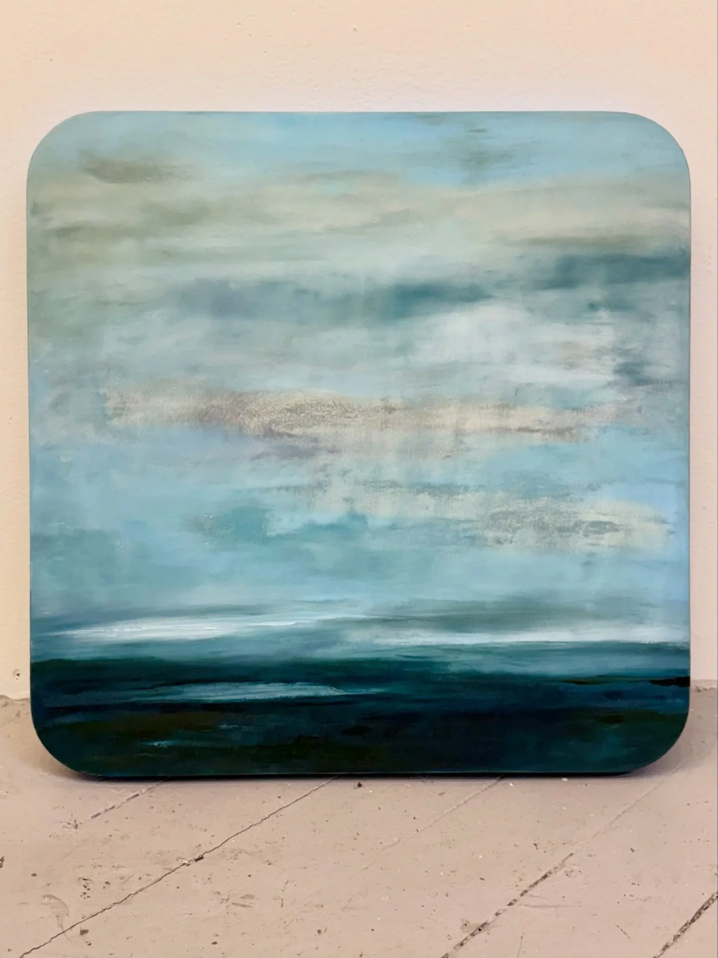 A couple 18 x 18&rdquo; atmospheric landscapes I worked on last weekend. I think the first one might be done :)
Come see them this weekend, Saturday or Sunday - I&rsquo;ll be open 11-4PM; then pop over to the @sowaboston winter festive festival 💫💚 