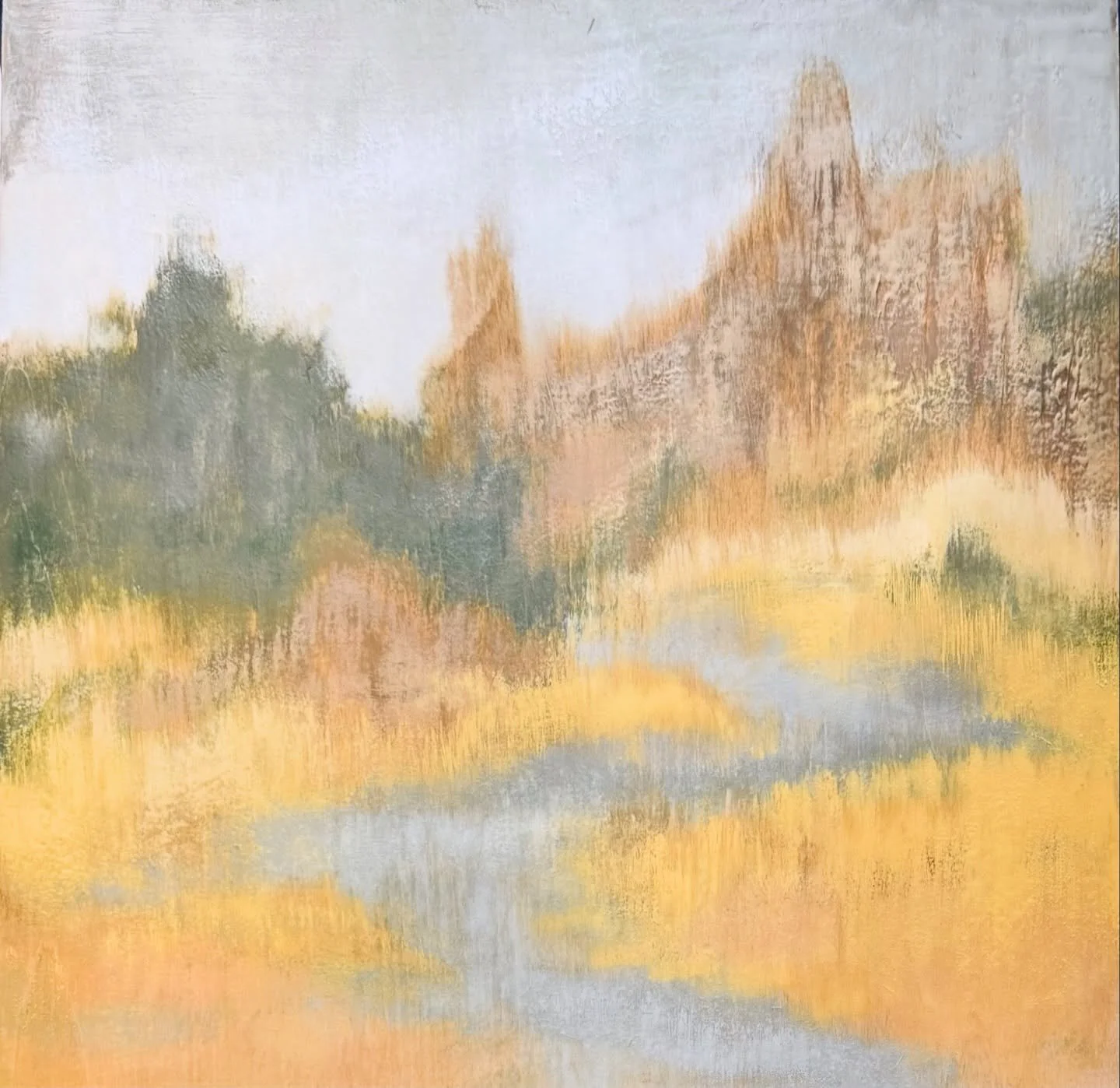 A calm and available 12x12&rdquo; encaustic

#sowaboston
#abstractlandscape
#12x12
#encaustic
#newartwork