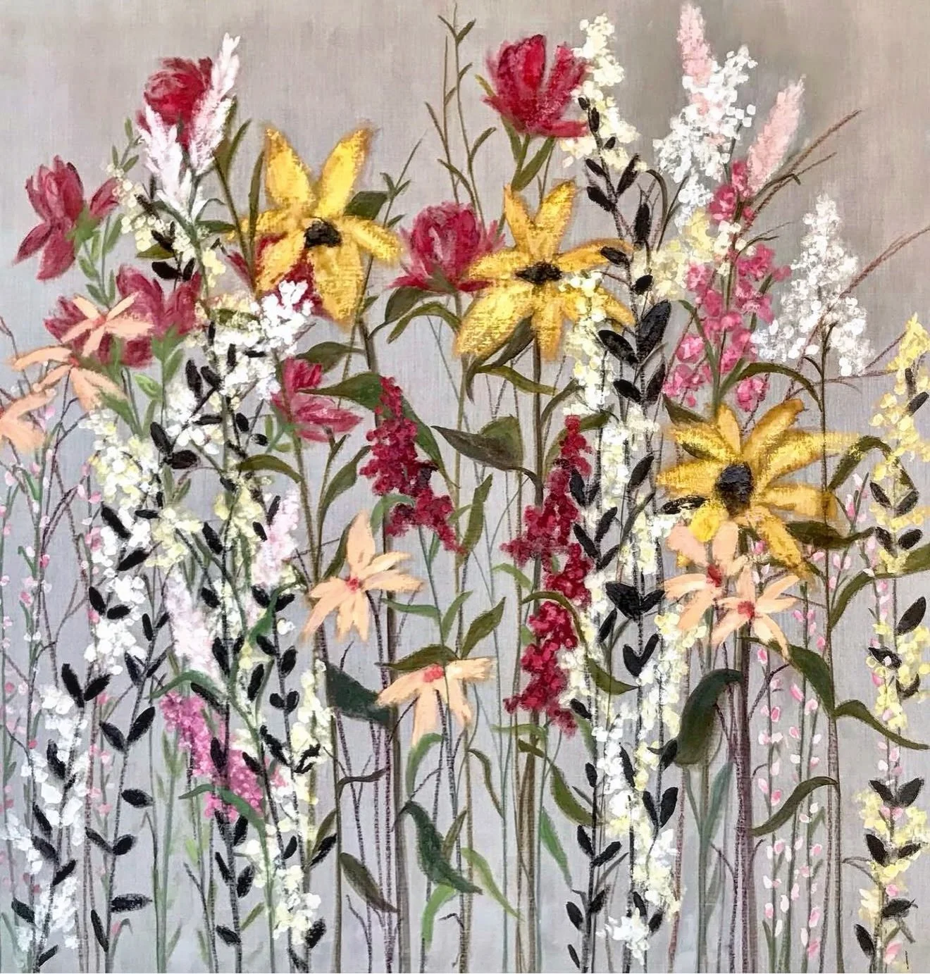 #throwback to one of my all-time favorite paintings&hellip; encaustic on linen-covered panel. Swipe and you will be surprised by the size in its current home. You just want to walk right into it&hellip;

AND tomorrow is #FirstFriday, so if you are in