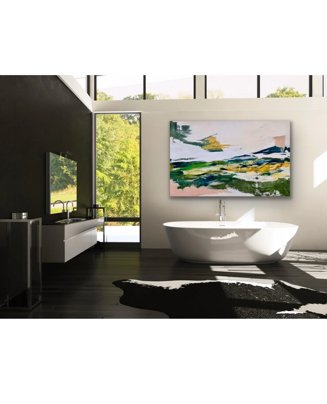 A continuation of my mission to find homes for 2 large paintings that I think are exquisite and caused me to break down and get the #artrooms app to showcase how versatile/fantastic they&rsquo;ll look in a number of settings.
I&rsquo;ve become very i