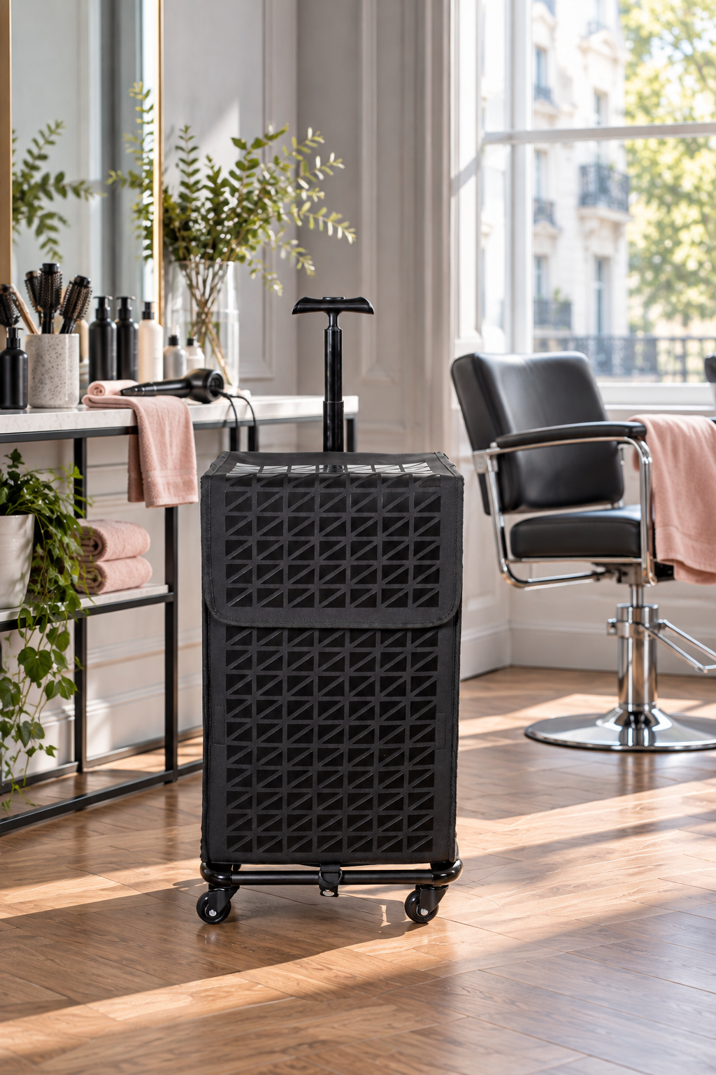 Luxury Salon Trolley in a Sunlit Studio.png