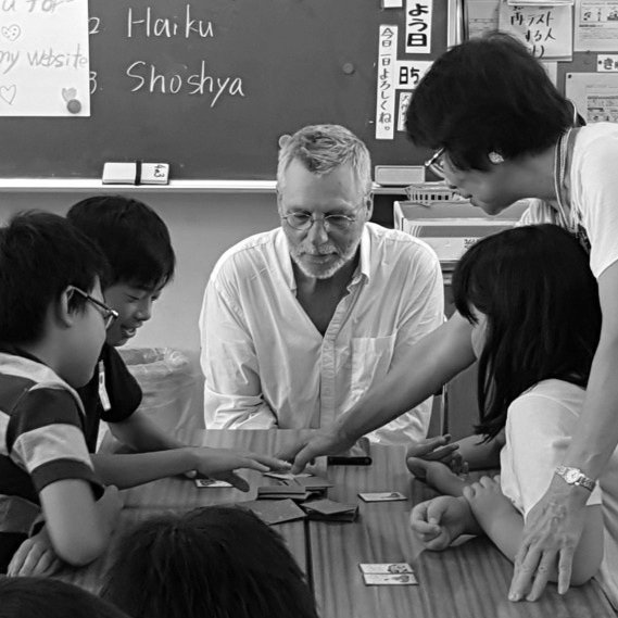 Francis Laleman working with school children, Tokyo