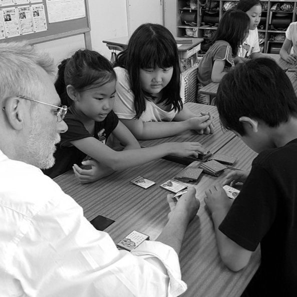 Francis Laleman working with school children, Tokyo