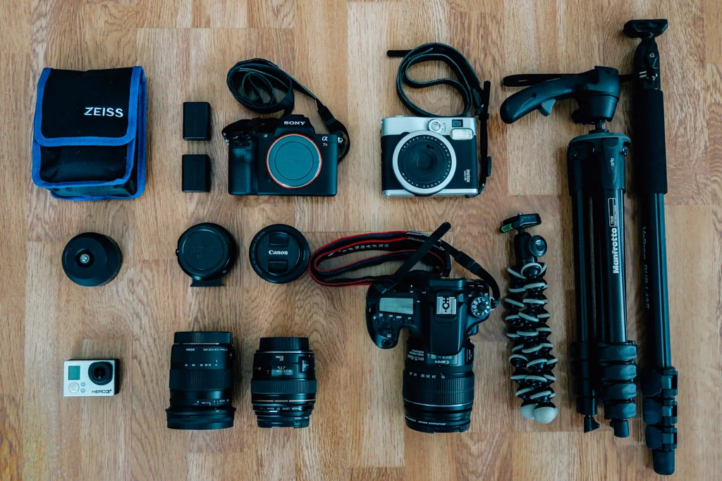 What's in our camera bag? Sony A7RII, Canon 70D, Fujifilm Instax 90