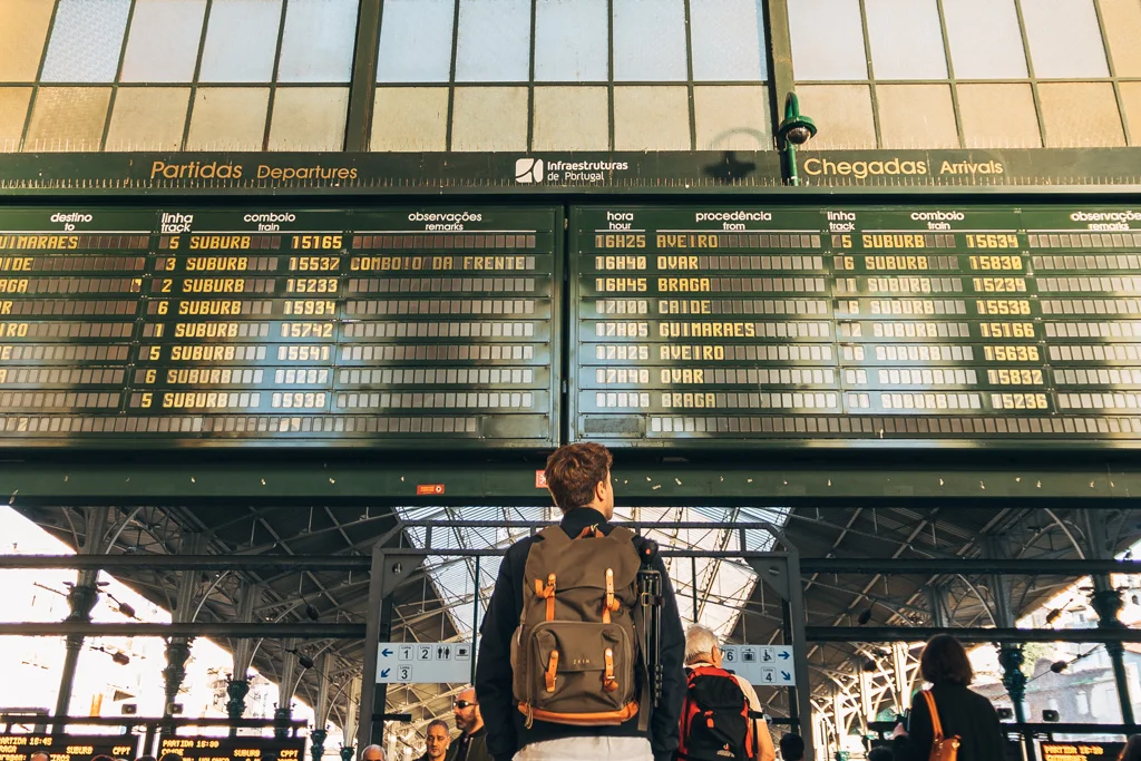 waiting for a train in Sao Bento train station, Porto