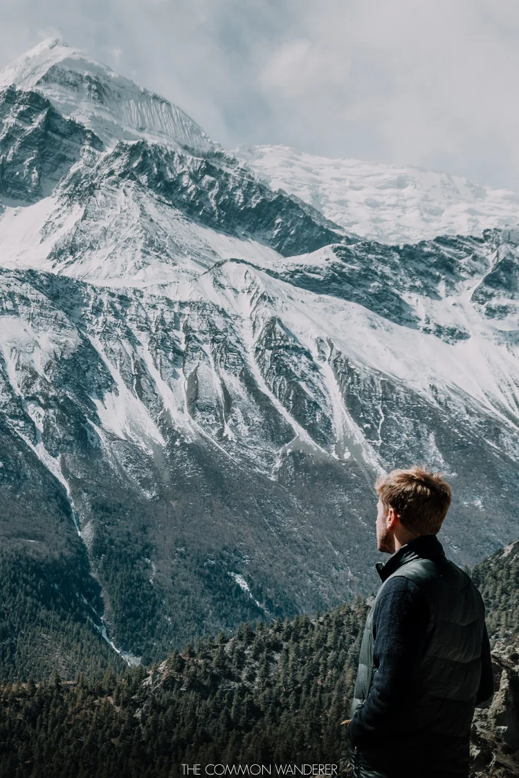 looking out over Annapurna circuit Nepal